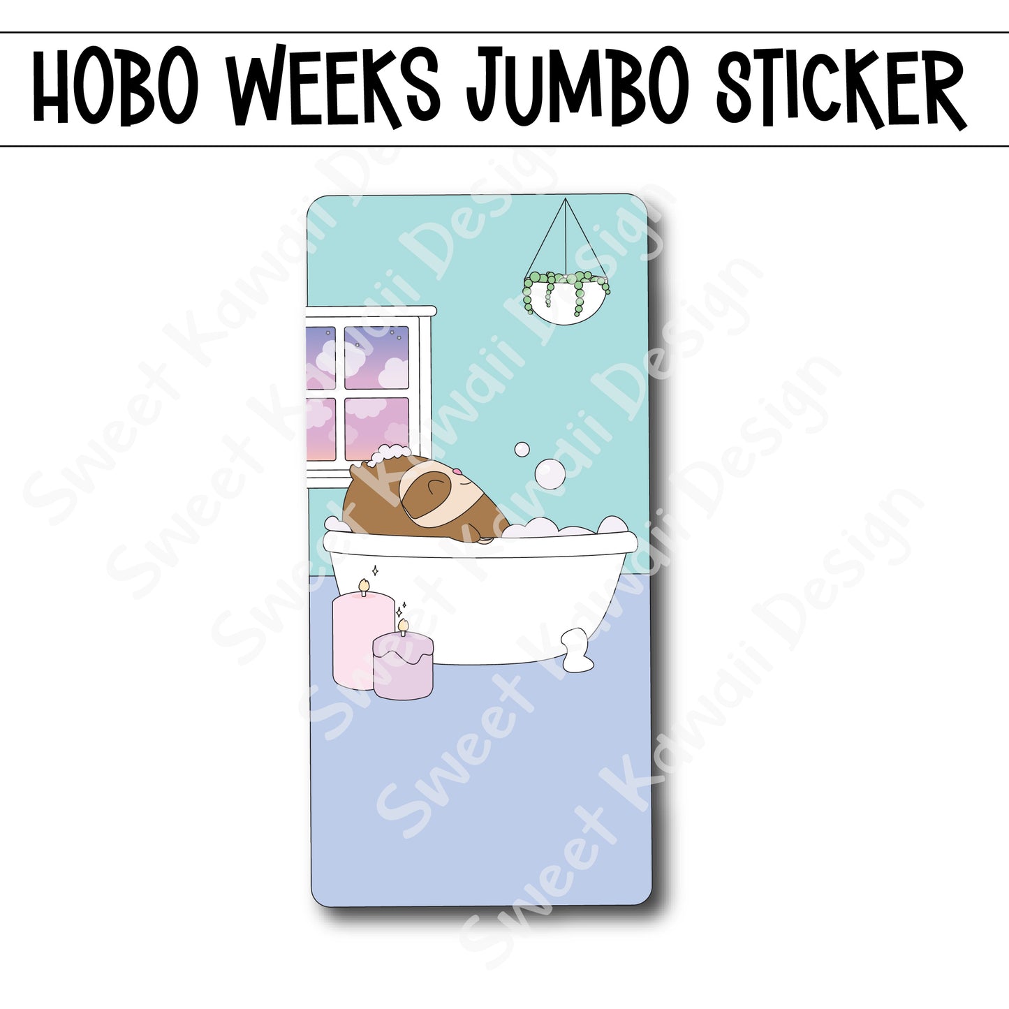 Kawaii Jumbo Sticker - Simon Bathtub - Size Options Available