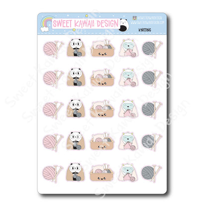 Kawaii Knitting Stickers