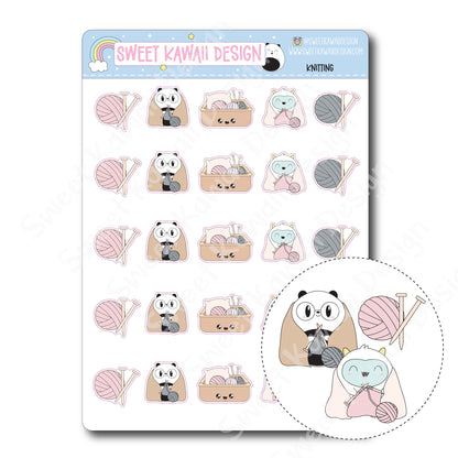 Kawaii Knitting Stickers