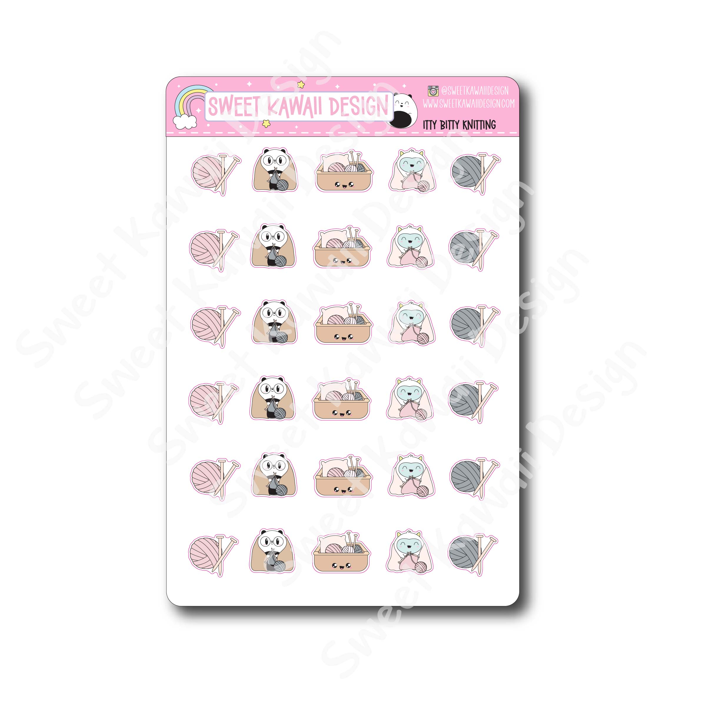 Kawaii Knitting Stickers