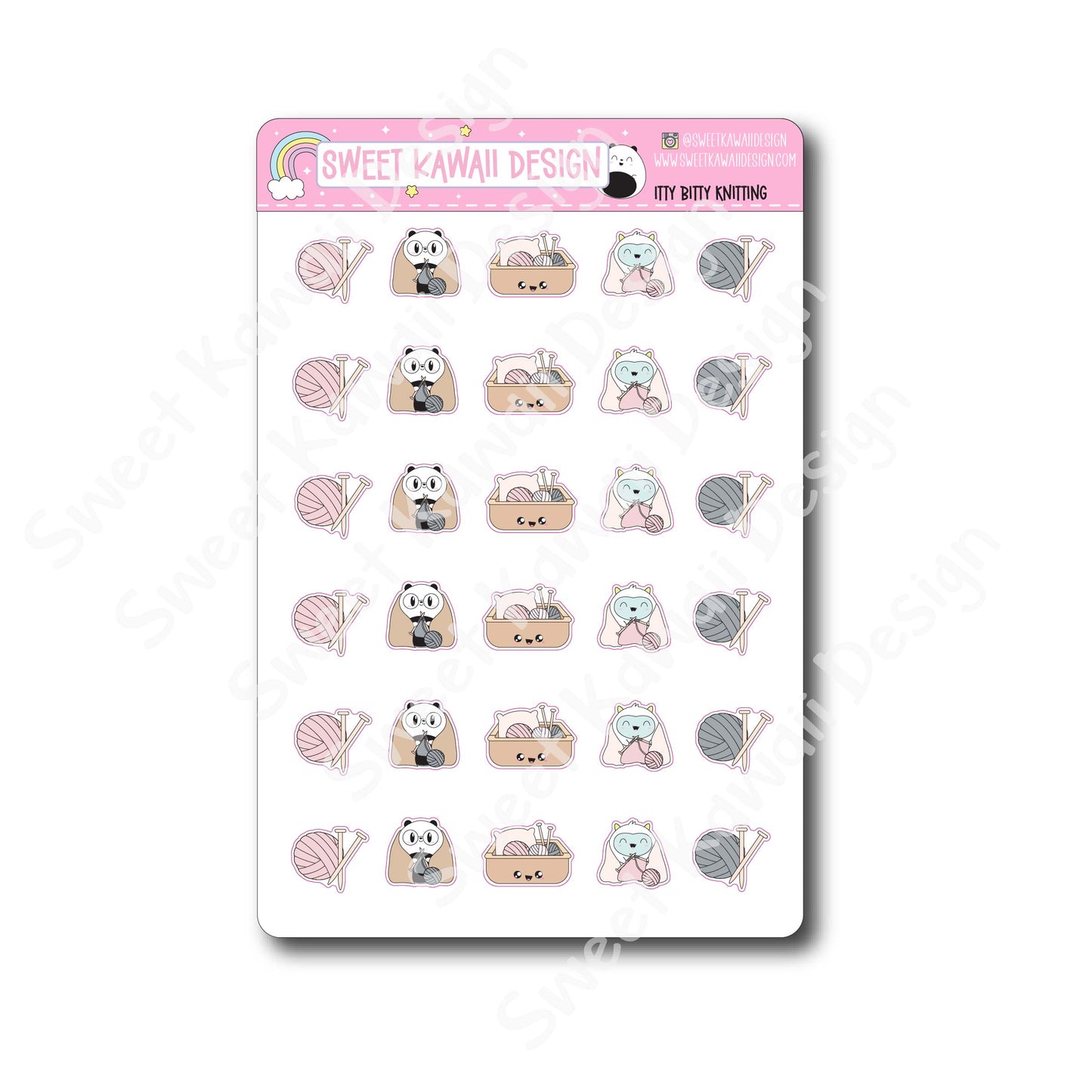 Kawaii Knitting Stickers