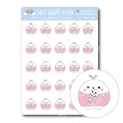 Kawaii Konnie Stickers - Cakepop Snowman