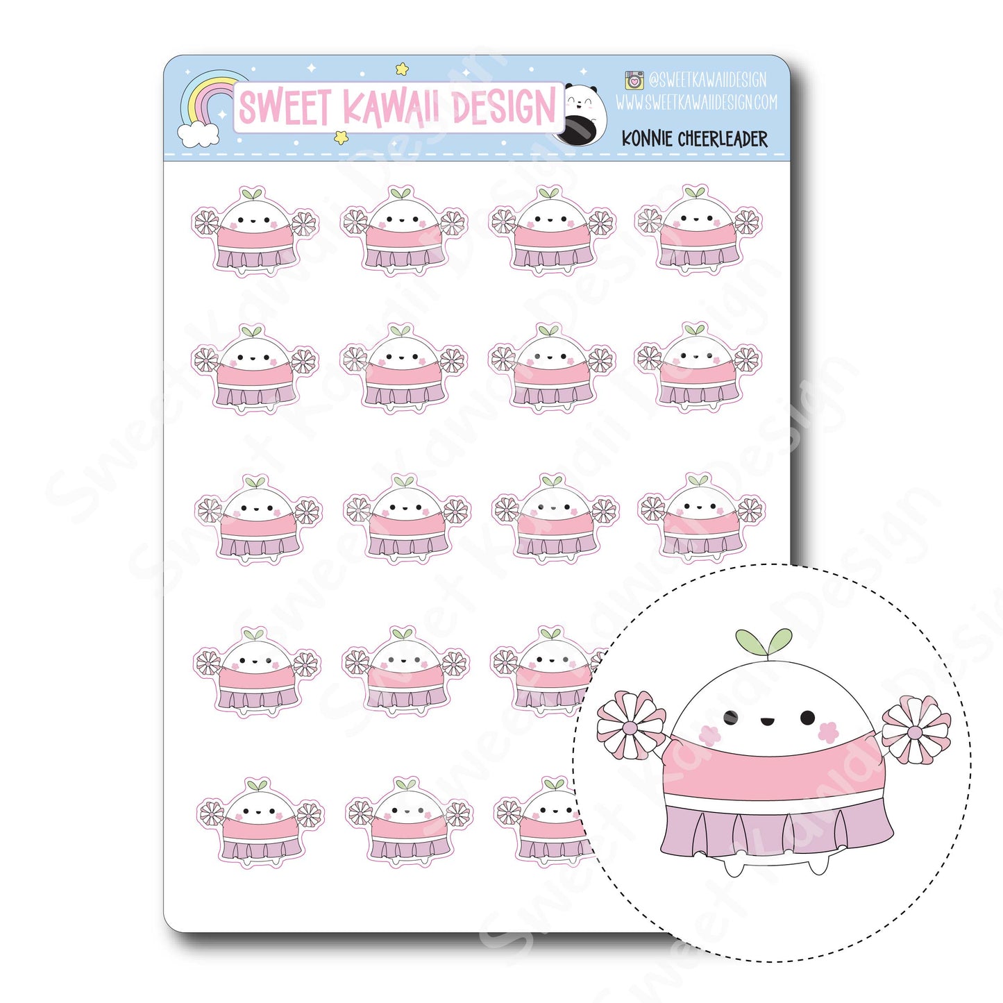 Kawaii Konnie Stickers - Cheerleader