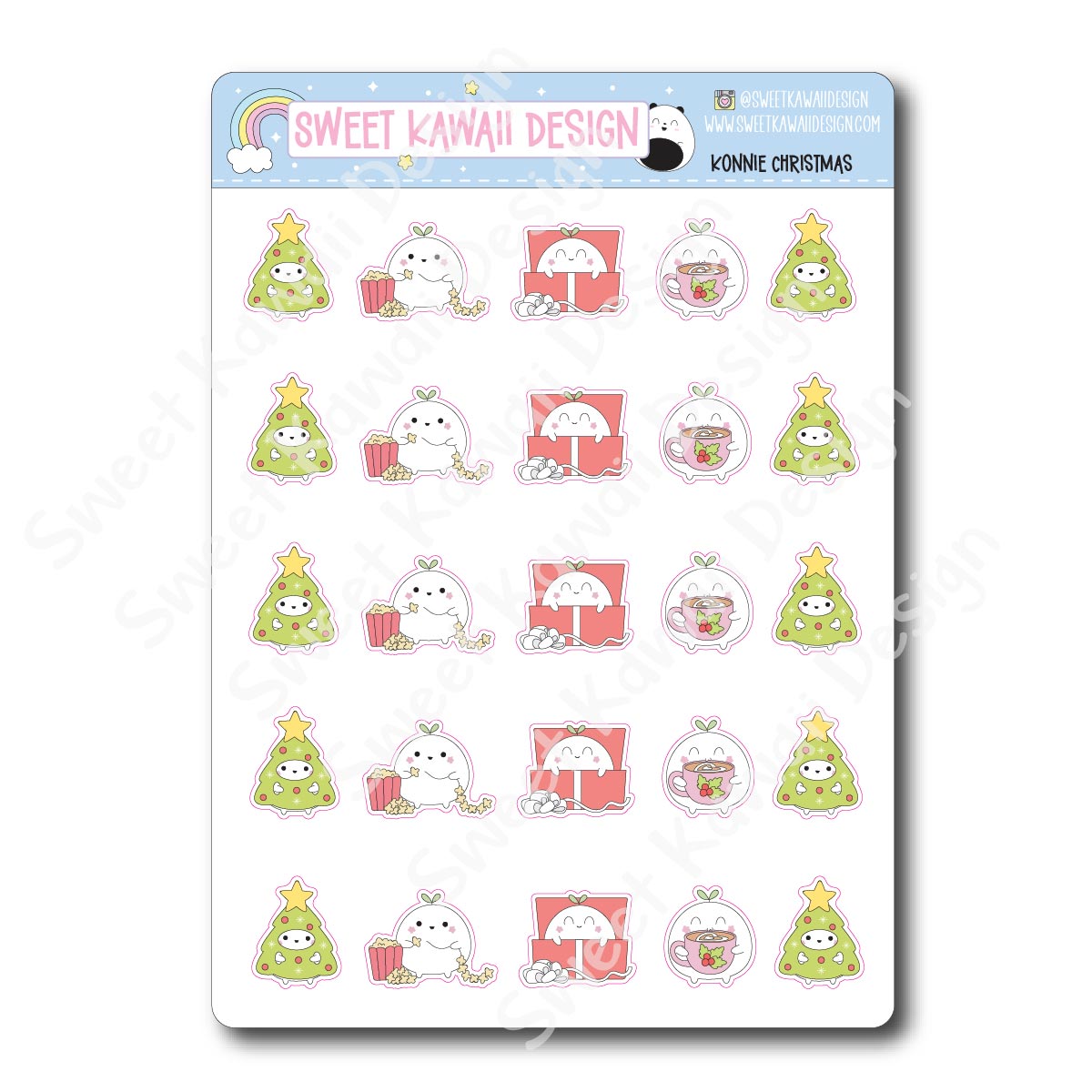 Kawaii Konnie Stickers - Christmas