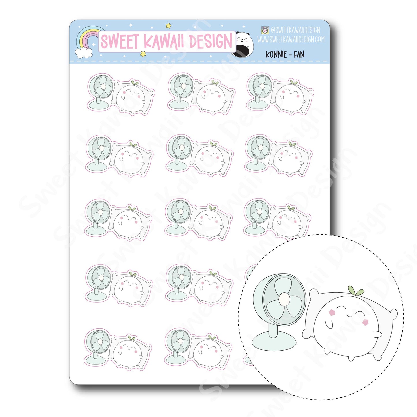 Kawaii Konnie Stickers  - Fan