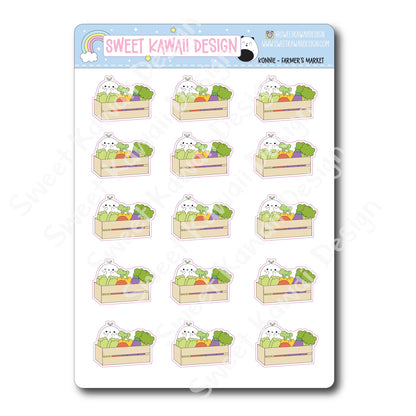 Kawaii Konnie Stickers - Farmer's Market