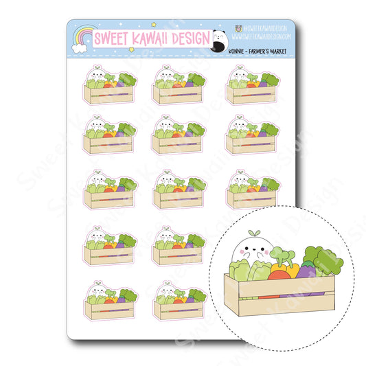 Kawaii Konnie Stickers - Farmer's Market