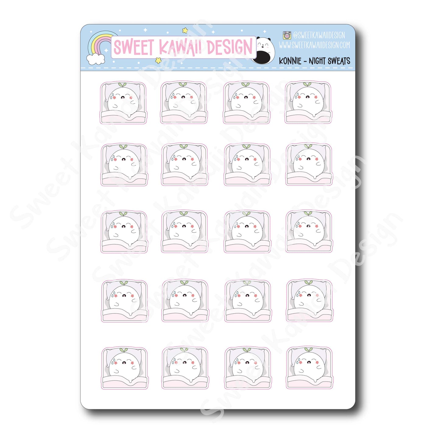 Kawaii Konnie Stickers - Night Sweats