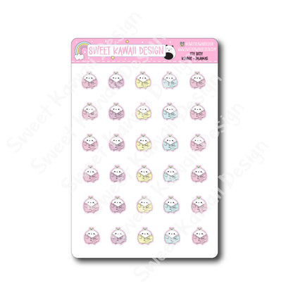 Kawaii Konnie Stickers - Pajamas