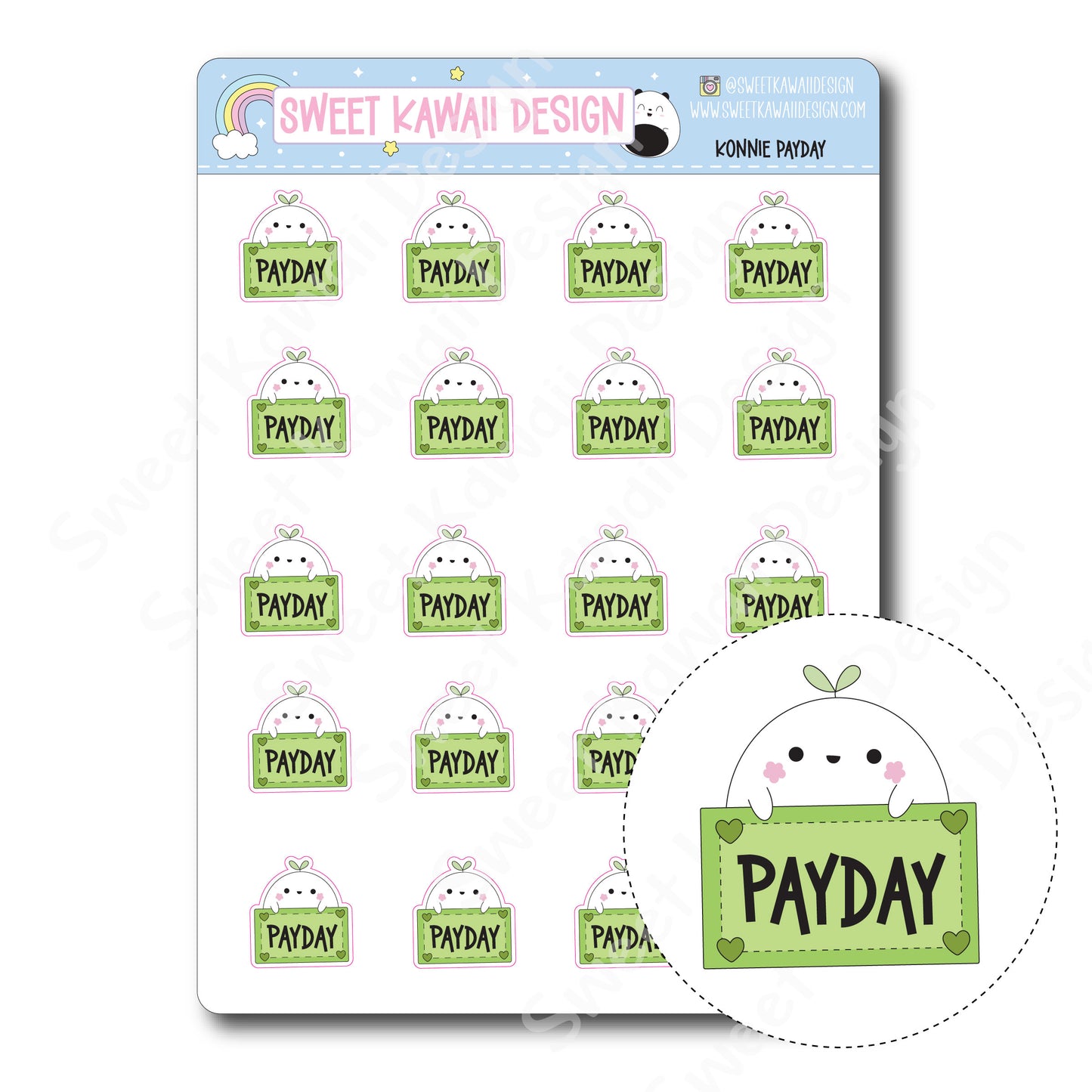 Kawaii Konnie Stickers - Payday