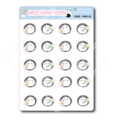 Kawaii Konnie Stickers - Power Out