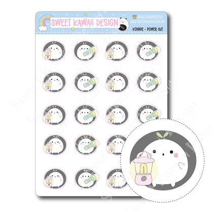 Kawaii Konnie Stickers - Power Out