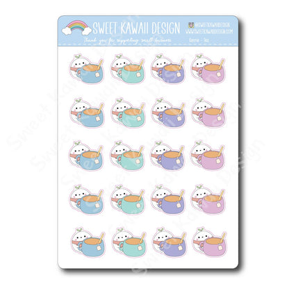 Kawaii Konnie Stickers - Tea