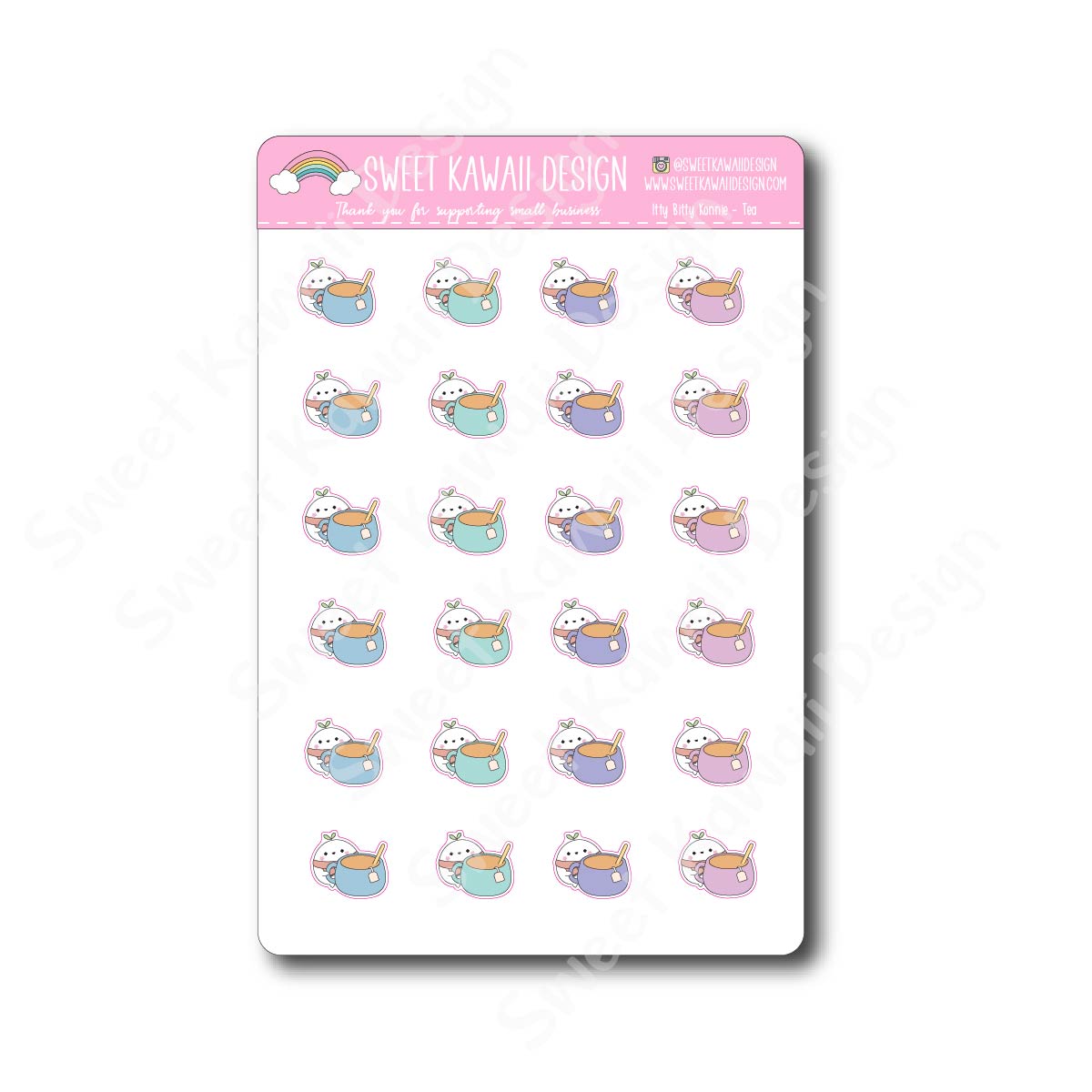 Kawaii Konnie Stickers - Tea