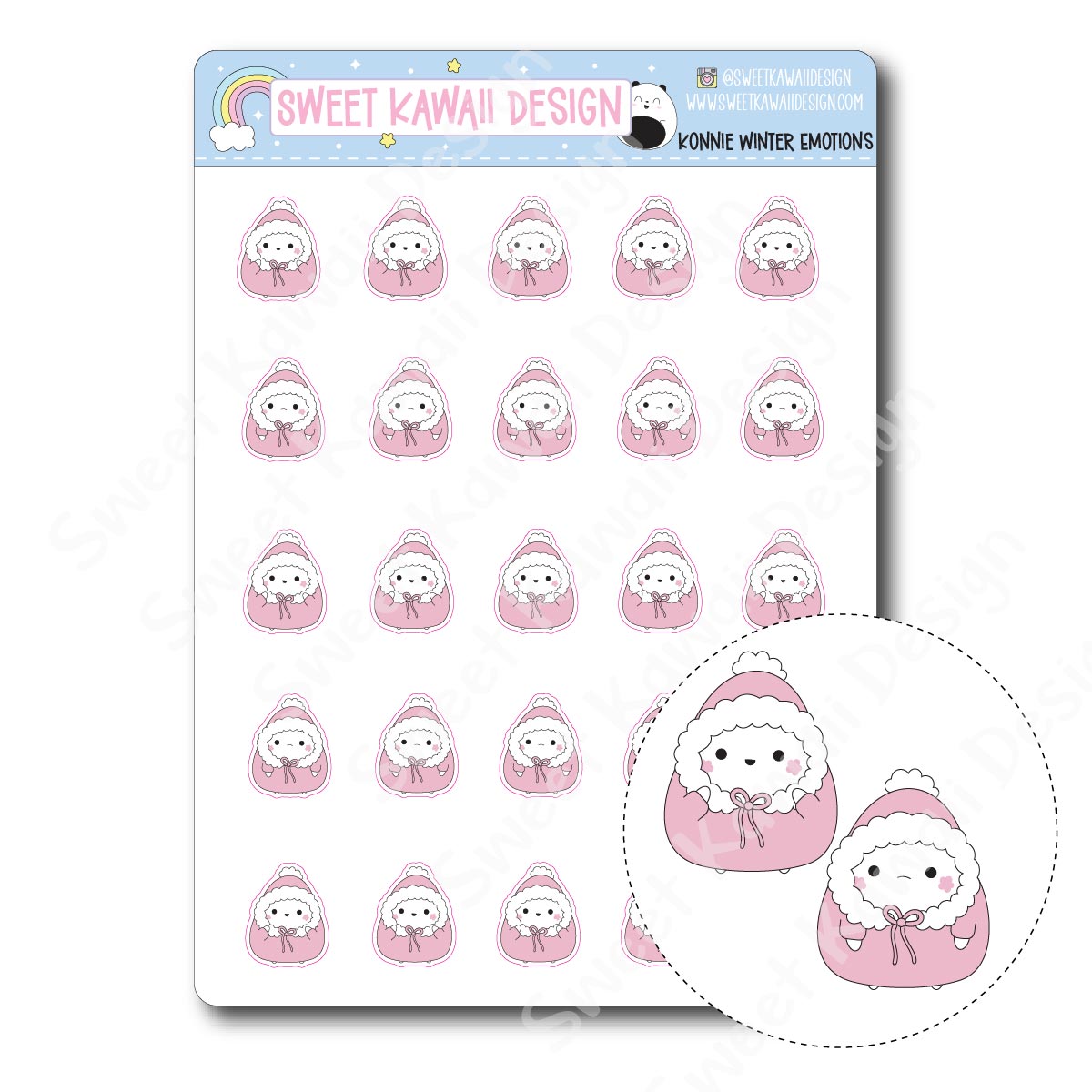 Kawaii Konnie Stickers - Winter Emotions