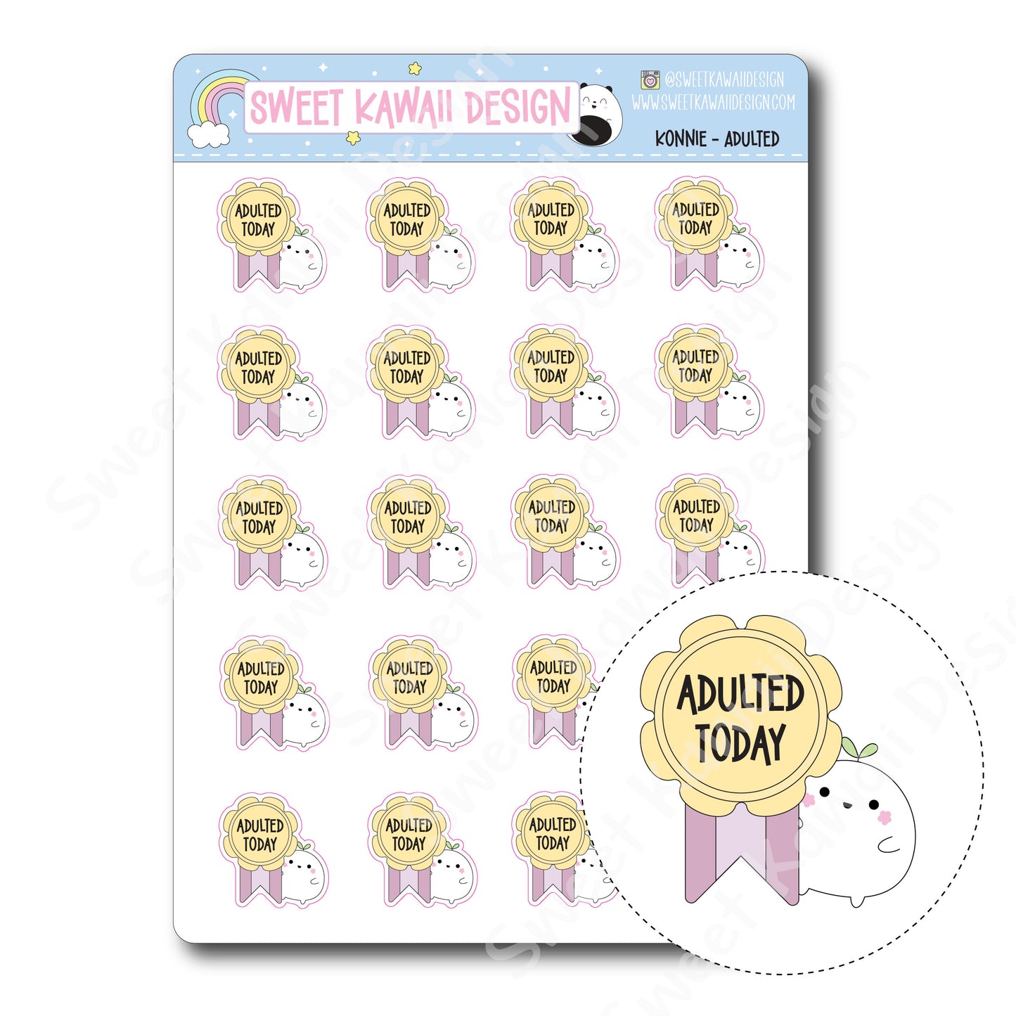 Kawaii Konnie Stickers - Adulted