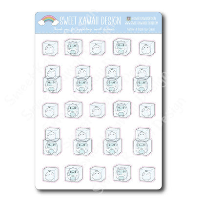 Kawaii Konnie and Frank Ice Cube Stickers