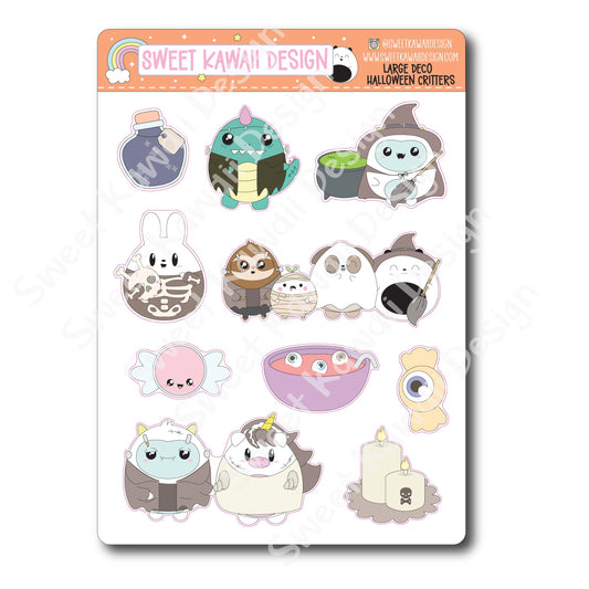 Kawaii Halloween Critters Deco (LARGE) Stickers