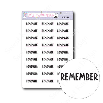 Lettering - Remember