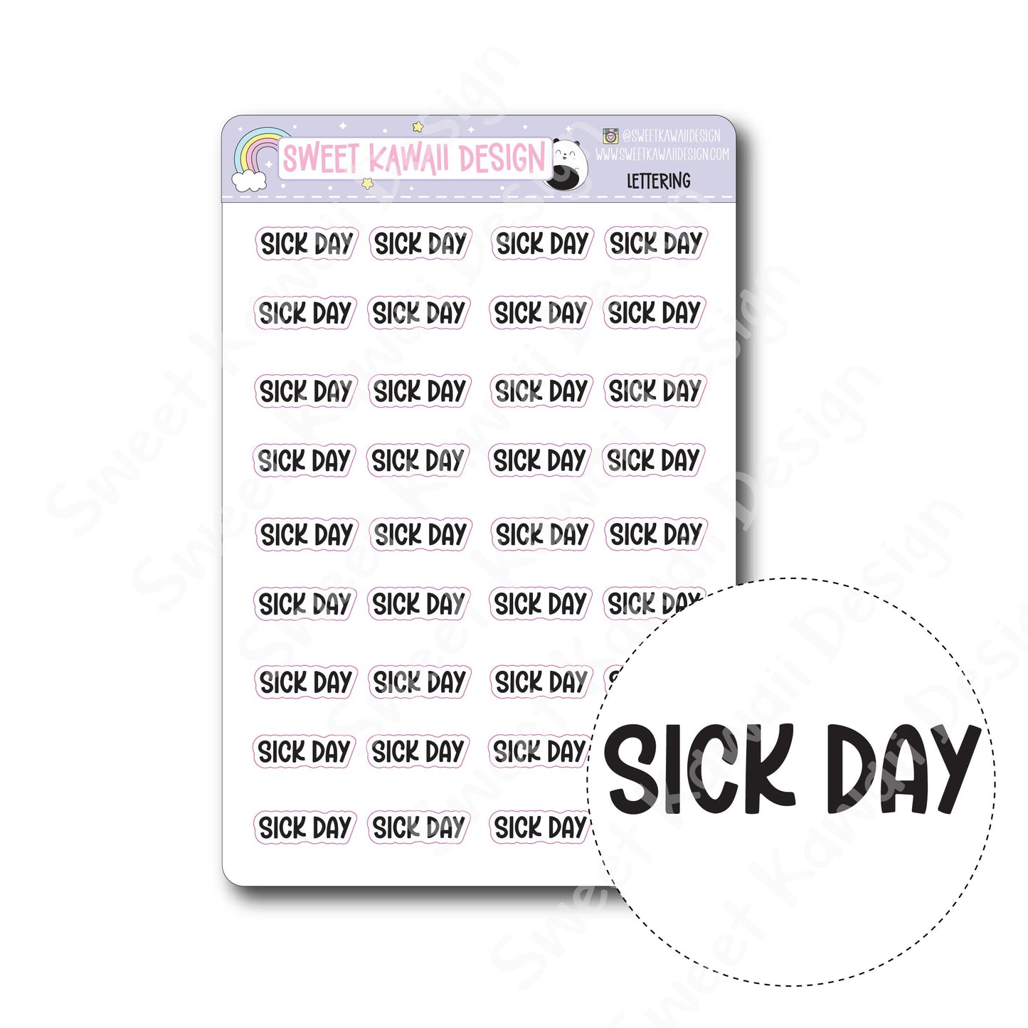 Lettering - Sick Day