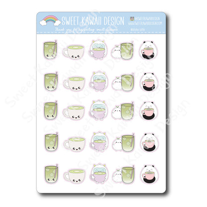 Kawaii Matcha Latte Stickers