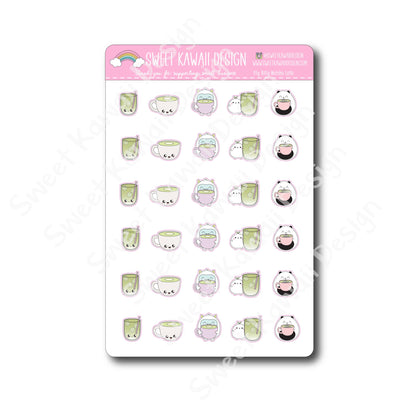 Kawaii Matcha Latte Stickers