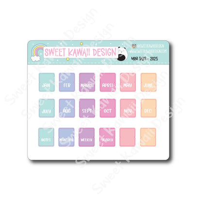 Mini Tab Stickers - Options Available