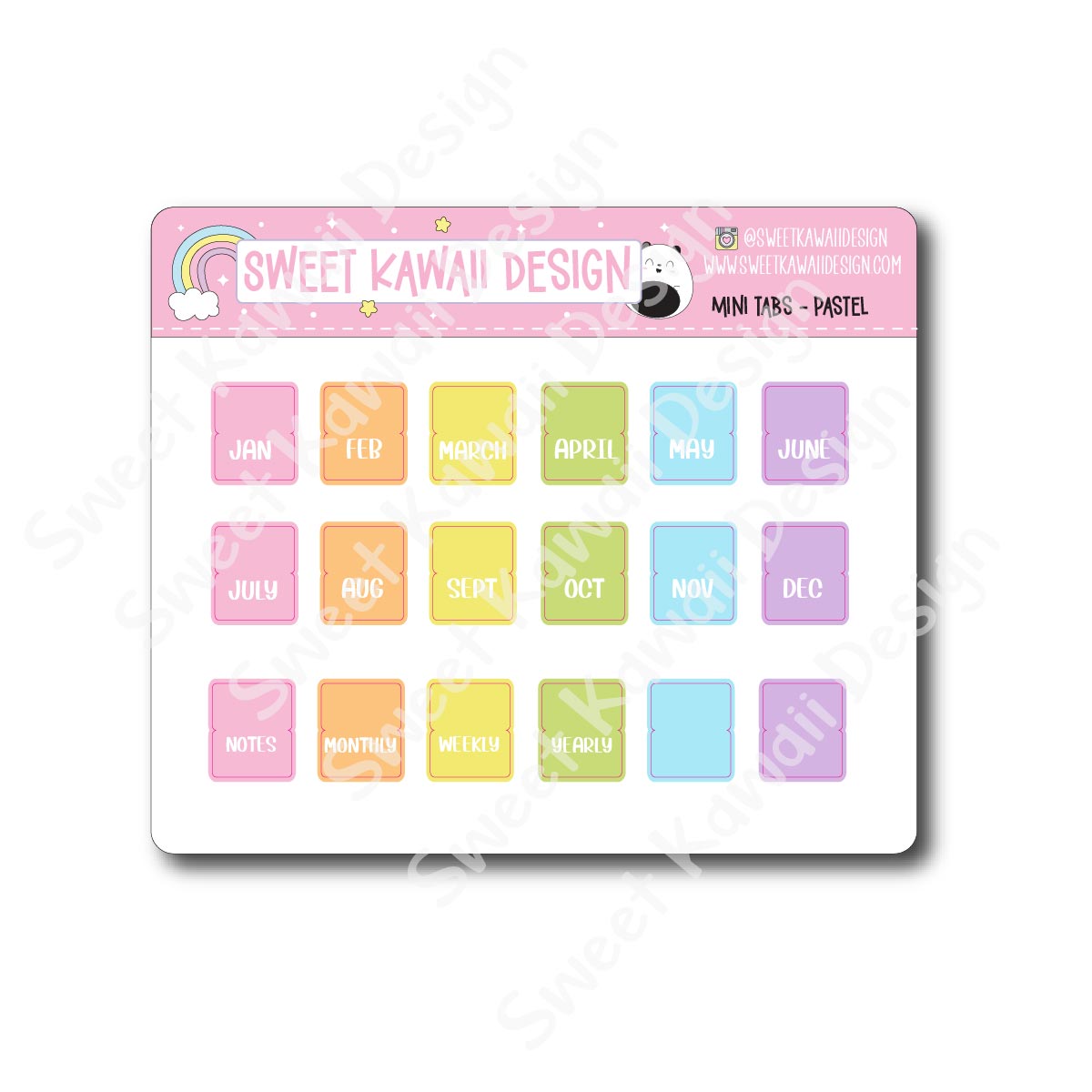 Mini Tab Stickers - Options Available