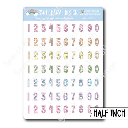 Number Stickers - Options Available