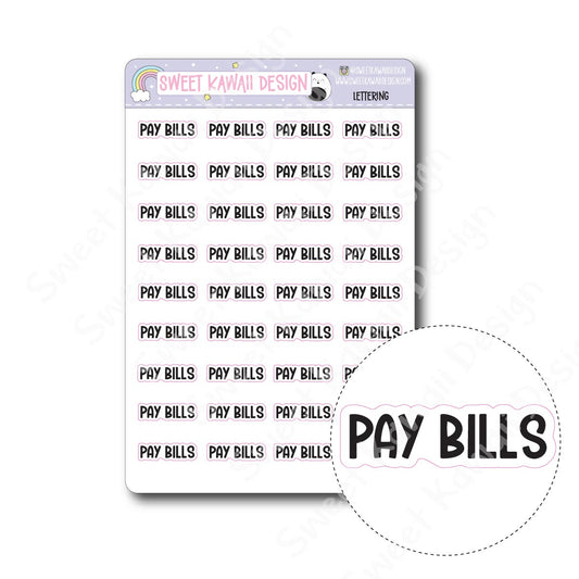 Lettering - Pay Bills