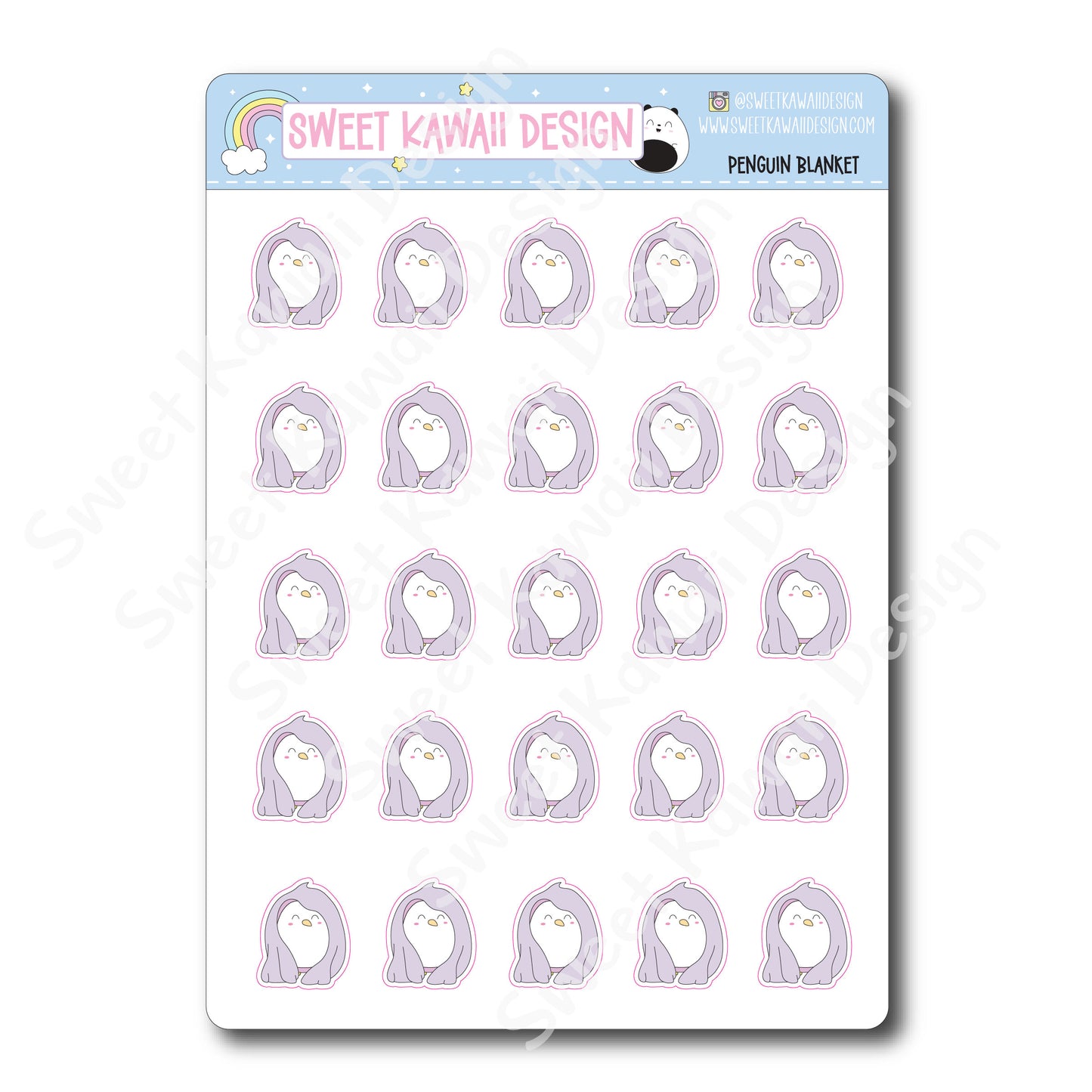 Kawaii Penguin Stickers - Blanket