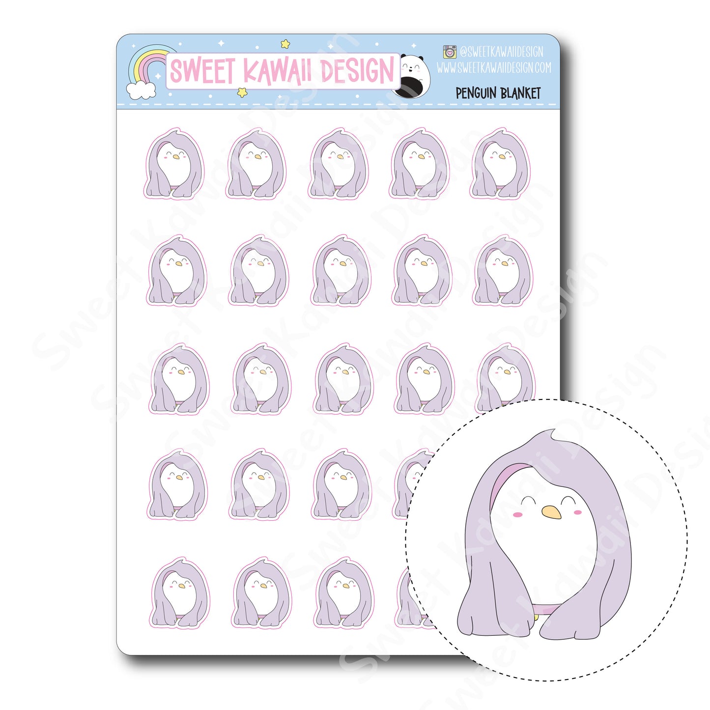 Kawaii Penguin Stickers - Blanket