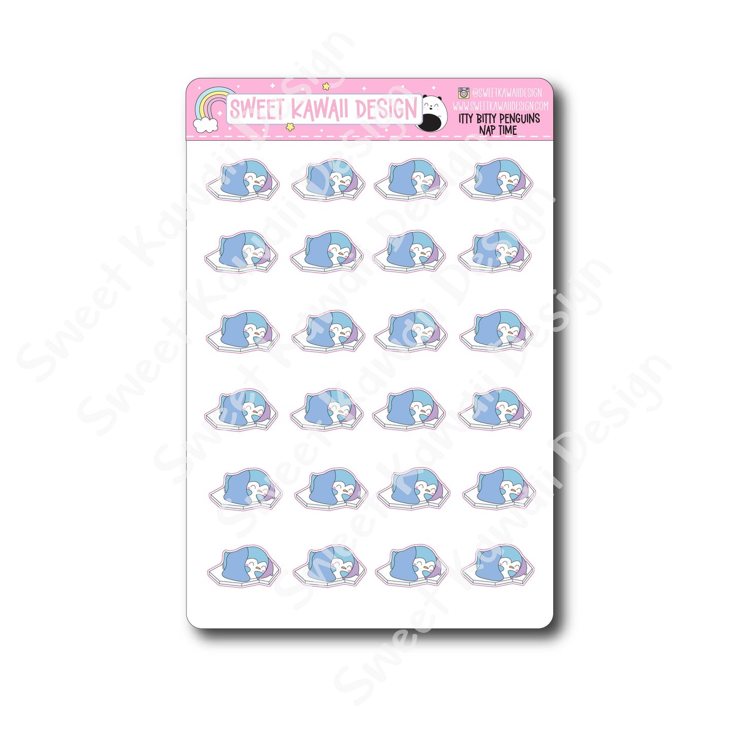 Kawaii Penguin Stickers - Nap Time