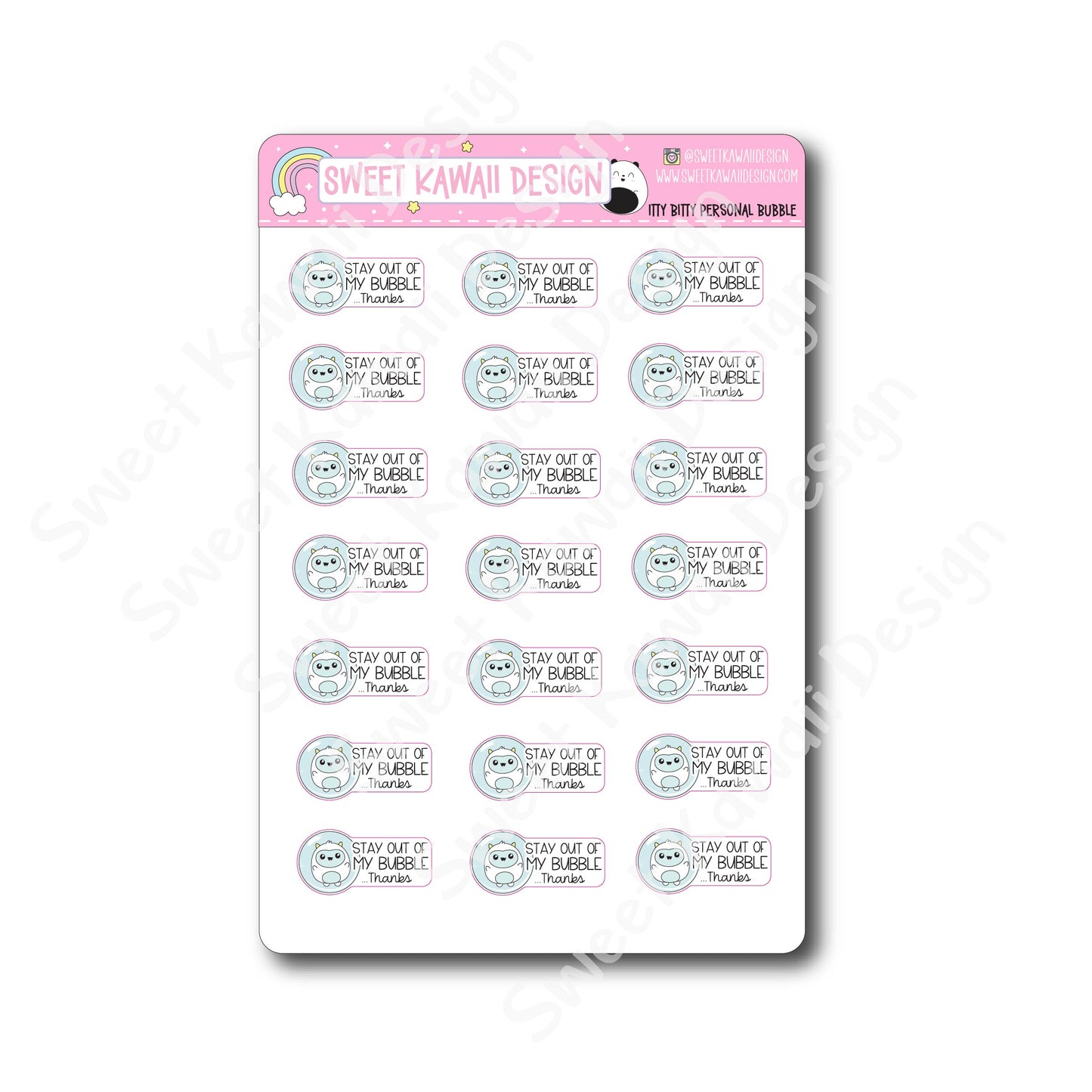 Kawaii Personal Bubble Stickers