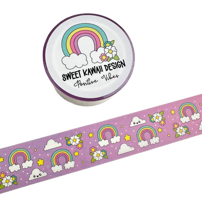 Kawaii Positive Vibes Washi Tape 22mm x 10m