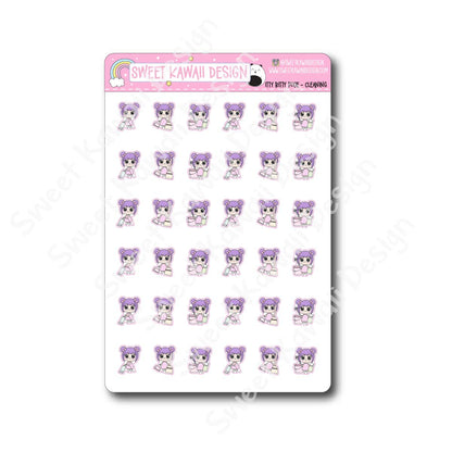 Kawaii Pixie Stickers - Cleaning