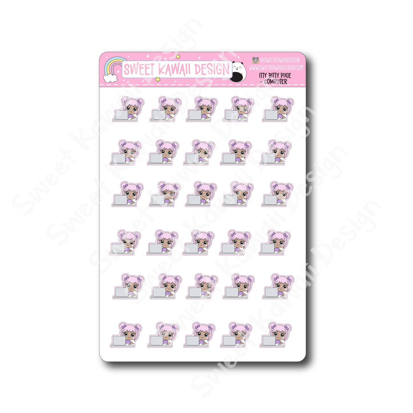 Kawaii Pixie Stickers - Computer