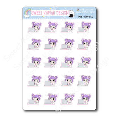 Kawaii Pixie Stickers - Computer