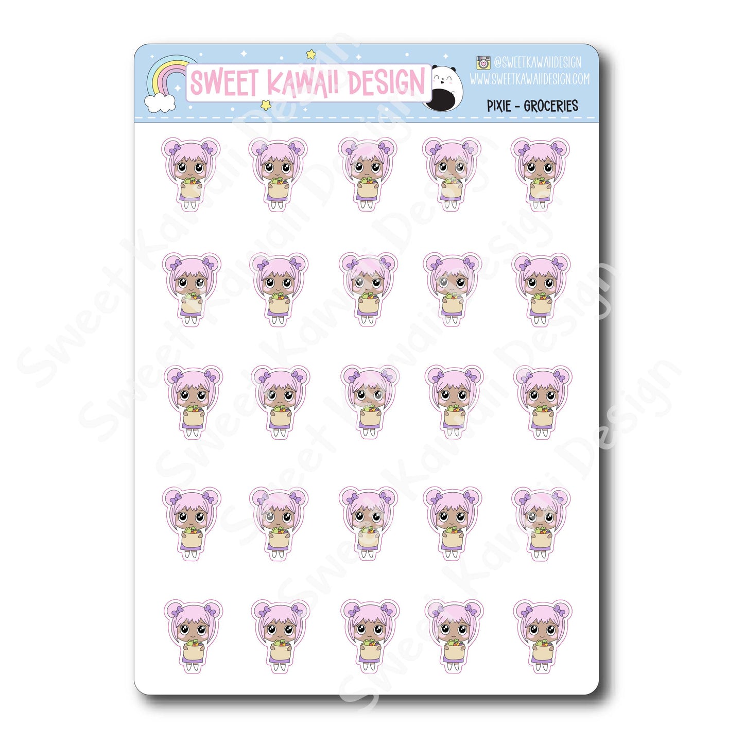 Kawaii Pixie Stickers - Groceries