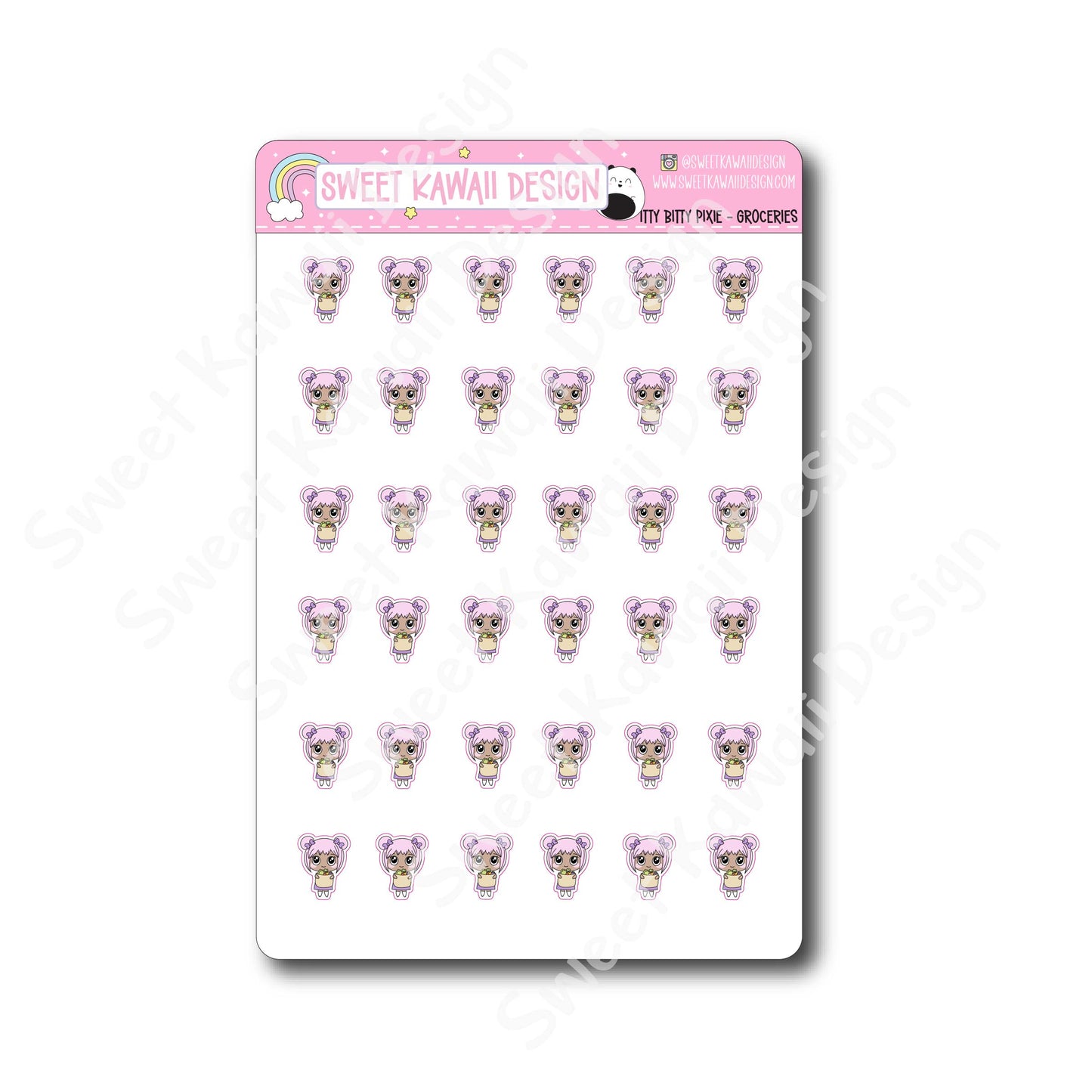 Kawaii Pixie Stickers - Groceries