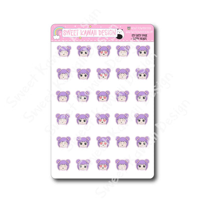 Kawaii Pixie Stickers - Happy Heads