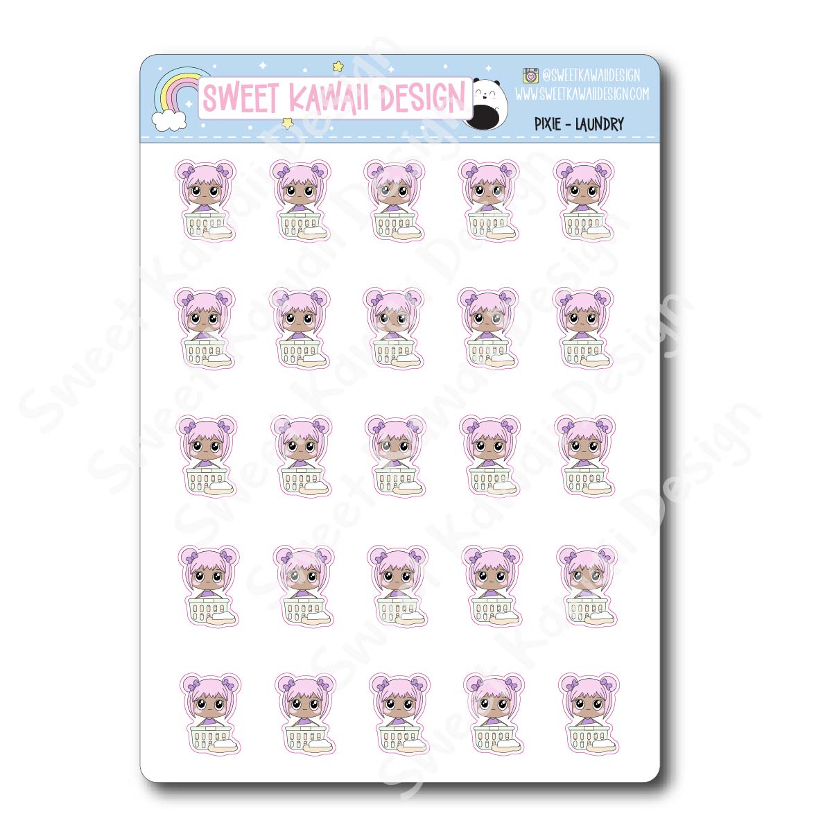 Kawaii Pixie Stickers - Laundry