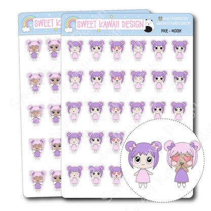 Kawaii Pixie Stickers - Moody