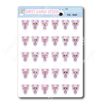 Kawaii Pixie Stickers - Moody