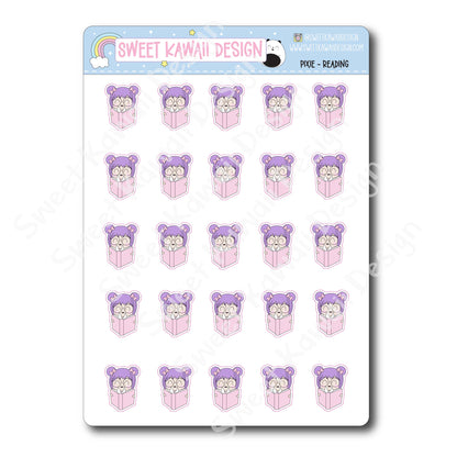 Kawaii Pixie Stickers - Reading