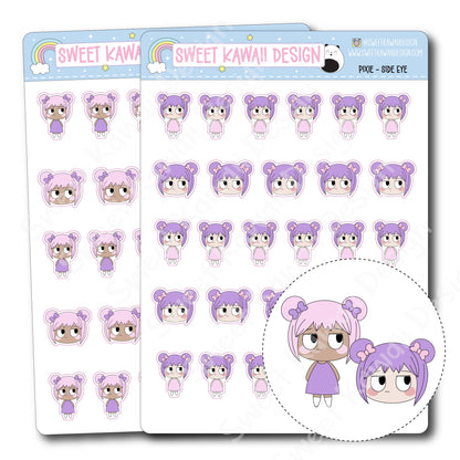 Kawaii Pixie Stickers - Side Eye