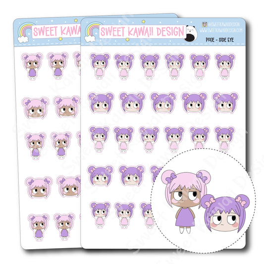 Kawaii Pixie Stickers - Side Eye