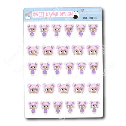 Kawaii Pixie Stickers - Side Eye