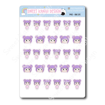 Kawaii Pixie Stickers - Side Eye