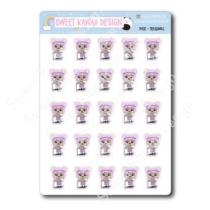 Kawaii Pixie Stickers - Treadmill